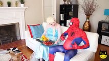 Spiderman Eats Elsa vs Doctor w/ Hulk Joker Pink Spidergirl Funny Superhero in Real life