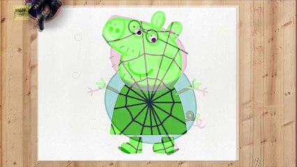 Peppa Pig Changing Colors and Transforms into Green Amazing Spider Man