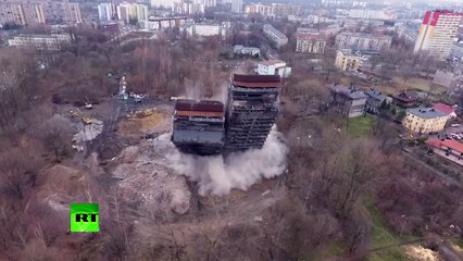 Drone captures demolition