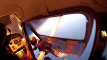 Airplane accident people jump out of burning plane! Horror in mid-air collision!