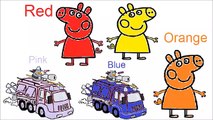 Learn Colors with Peppa Pig & Fire Trucks for Babies Toddlers Kids | Learning Colors in English