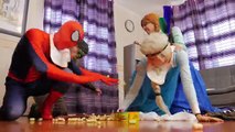 BAD BABY Frozen Elsa! w/ Spiderman Frozen Anna Riddler Catwoman Joker Superhero in Real Life Fun