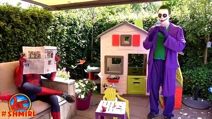 BAD Baby JOKER and Joker DAD pranks Spiderman Joker Dad turns into Bad Joker Boy Superhero movies