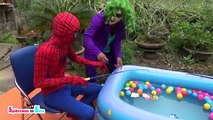 Spiderman Fishing Time -w/ Spiderman POOL SURPRISE, with Hulk vs Joker Fun superheroes