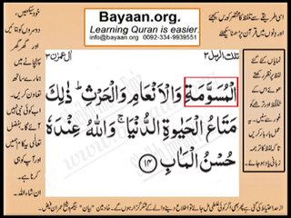 Quran in urdu Surah 003 Ayat 014B Learn Quran translation in Urdu Easy Quran Learning
