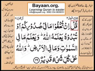 Quran in urdu Surah 003 Ayat 029 Learn Quran translation in Urdu Easy Quran Learning