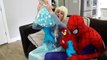 Pink Spidergirl and Spiderman Real Life in the Morning vs Black Spiderman April Fools Frozen Elsa