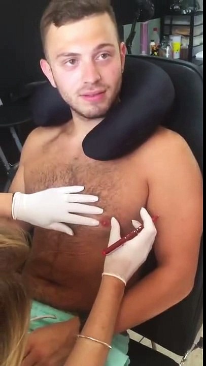 Hilarious nipple piercing procedure
