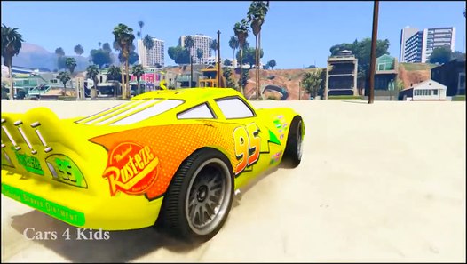 dinosaurus mobil warna lightning  McQueen  di spiderman lagu 