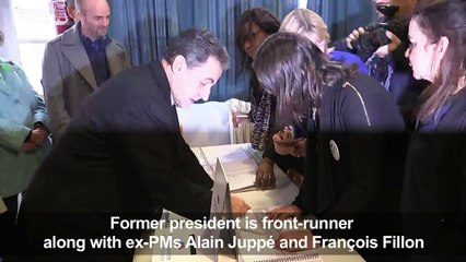 Sarkozy casts vote as French right holds presidential primary