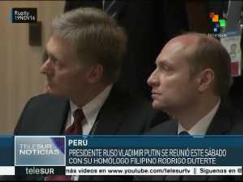 Se reúnen en Perú los presidentes de Rusia y Filipinas