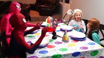 Maleficent Vs Frozen Elsa Hypnotized Birthday Pie prank Frozen Anna Pink Spidergirl Spiderman Funny