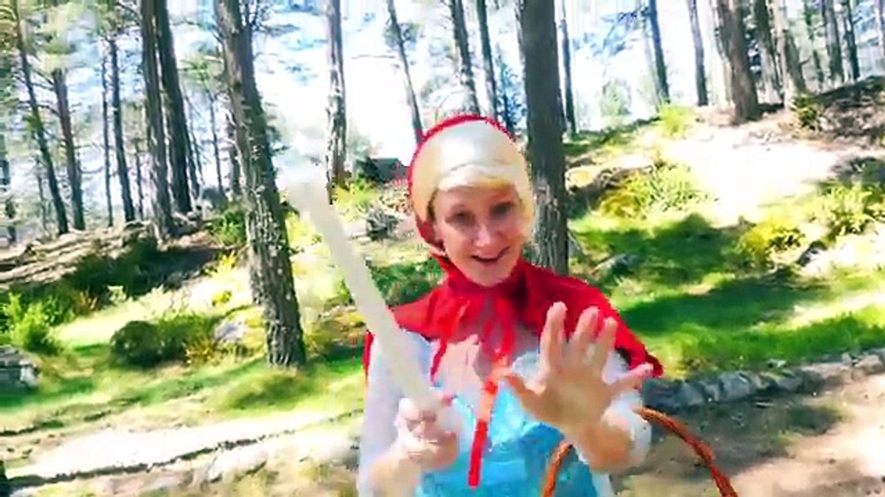 FROZEN ELSA LITTLE RED RIDING HOOD vs WOLF in REAL LIFE! Playlist w/ Spiderman, Maleficent & Joker!