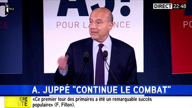 Primaire de la droite - Alain Juppé : Je continue le combat (i-Télé)