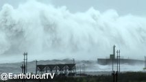 Un typhon provoque des vagues géantes !