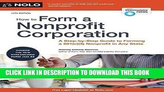 Best Seller How to Form a Nonprofit Corporation (National Edition): A Step-by-Step Guide to