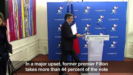 France's Sarkozy concedes primary defeat, endorses Fillon
