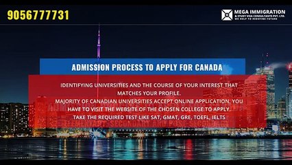 Admission Process to Apply for Canada