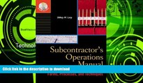 READ  Subcontractor s Operations Manual : Forms, Processes, and Techniques FULL ONLINE