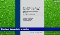 FAVORITE BOOK  Louisiana Law of Obligations: A Methodological   Comparative Perspective: Cases,