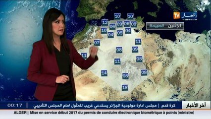 النشرة الجوية  أحوال الطقس لصبيحة وظهيرة الإثنين 21 نوفمبر 2016