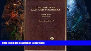 FAVORITE BOOK  Barnes and Stout s Cases and Materials on Law and Economics (American Casebook