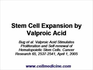 Expansion of Stem Cells by Valproic Acid