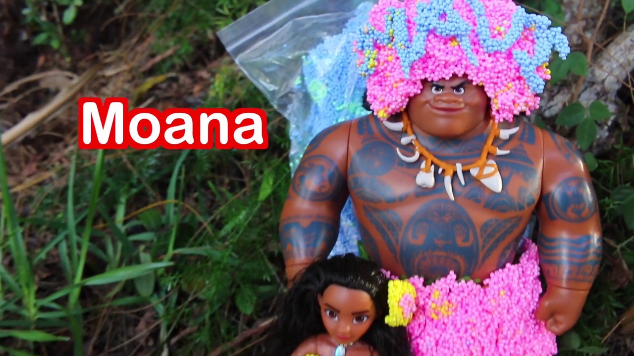 Disney Moana Movie Princess Moana Maui Dwyane Johnson Toy Doll Makeover Play Foam + Moana VS Disney Frozen Princess Elsa