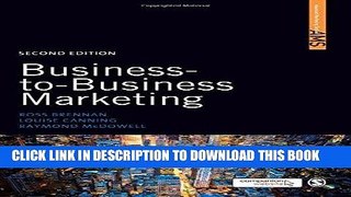 [PDF] Epub Business-to-Business Marketing (SAGE Advanced Marketing Series) Full Online