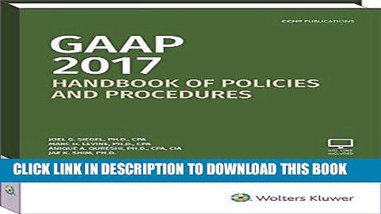 [PDF Kindle] GAAP Handbook of Policies and Procedures (2017) Ebook Download