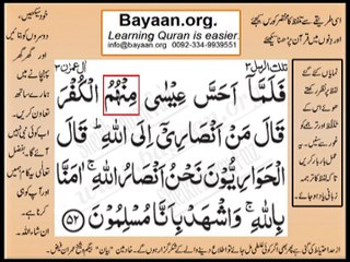 Quran in urdu Surah 003 Ayat 052 Learn Quran translation in Urdu Easy Quran Learning