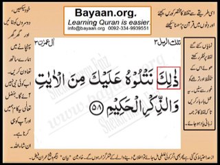 Quran in urdu Surah 003 Ayat 058 Learn Quran translation in Urdu Easy Quran Learning