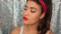 Classic Winged Eyeliner & Red Lip