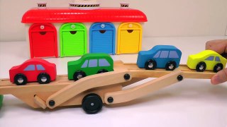 Big Rig Car Carrier Teaching Colors for Kids part4