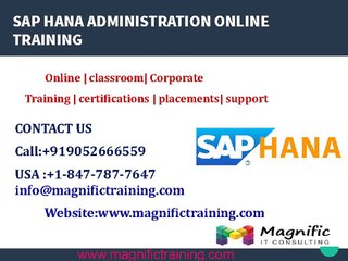 SAP HANA ADMINISTRATION ONLINE TRAINING|AUSTRALIA|SOUTH AFRICA