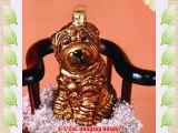Chinese Shar-Pei Dog Christmas Ornament (Fawn) created by European artisans for ORNAMENTS TO