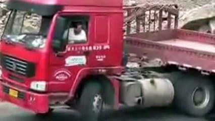 A Chinese Truck driver stuck on Babusar Pass Pakistan