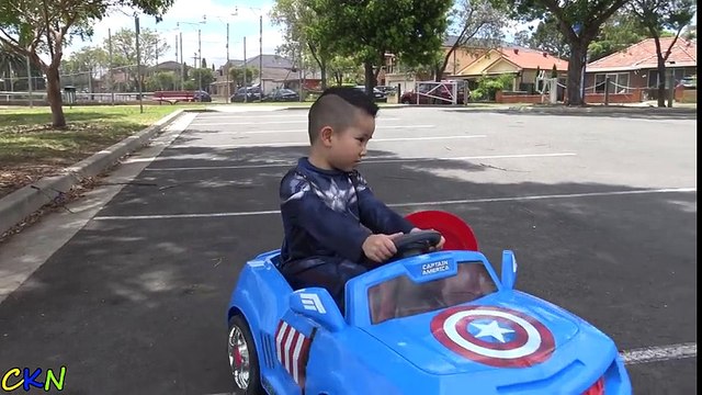 Marvel Avengers Captain America Kids Electric Ride On Car 6V Battery Powered Unboxing Ckn Toys - YouTube