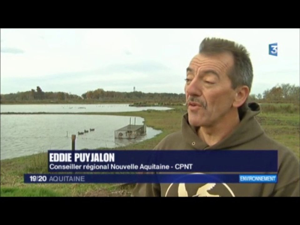 Grippe aviaire, CPNT défend la chasse avec appelants (19-20 - France3 Aquitaine - 20 nov 2016)