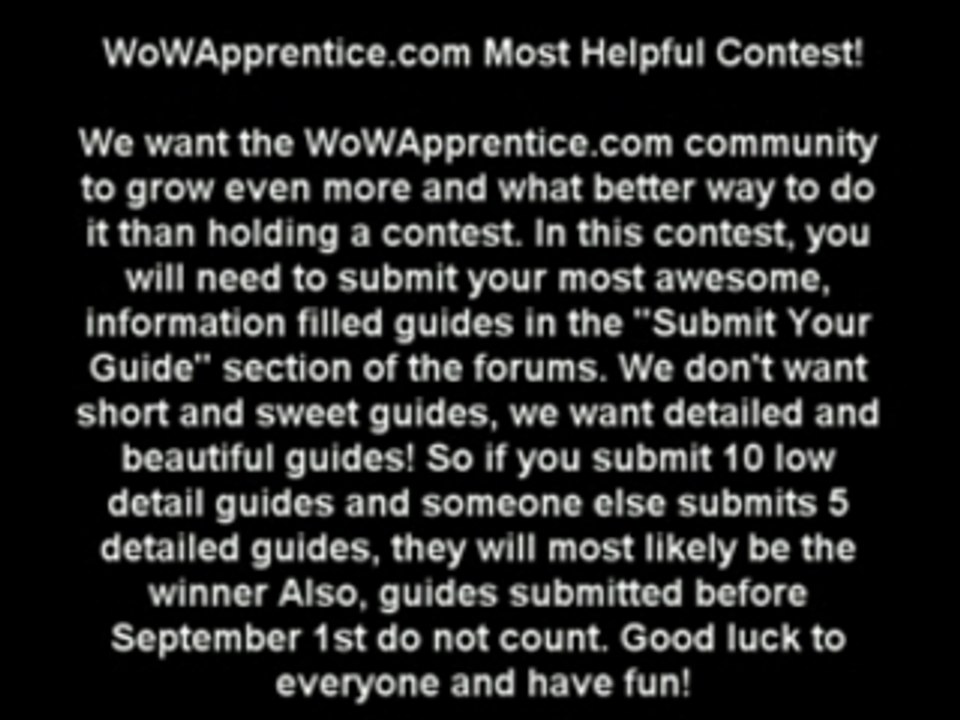 WoWApprentice.com Contest!