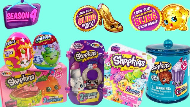 Shopkins Season 4 Mystery Blind Bag Food Fair candy jar + Fashion Spree + shopkins egg surprise