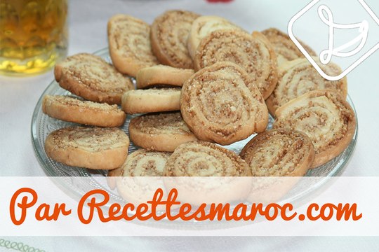 Biscuits Spirales aux Amandes - Almond Pinwheel Cookies - صابلي الحلزون سهل و لذيذ