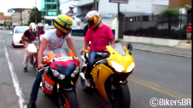 Honda CBR 1000RR Burnout, S1000RR & Hayabusa Wheelie, CBR vs. 650F, R1 R6 ZX6R Hornet - Lound Sounds