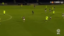 BRILLIANT: Peterborough United midfielder Michael Bostwick accidentally passes to a steward