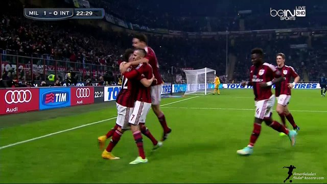 اهداف مباراة ميلان و انتر ميلان 1-1 الدوري الايطالي موسم 14 - 15