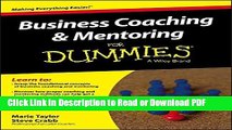 Read Business Coaching and Mentoring For Dummies Book Online