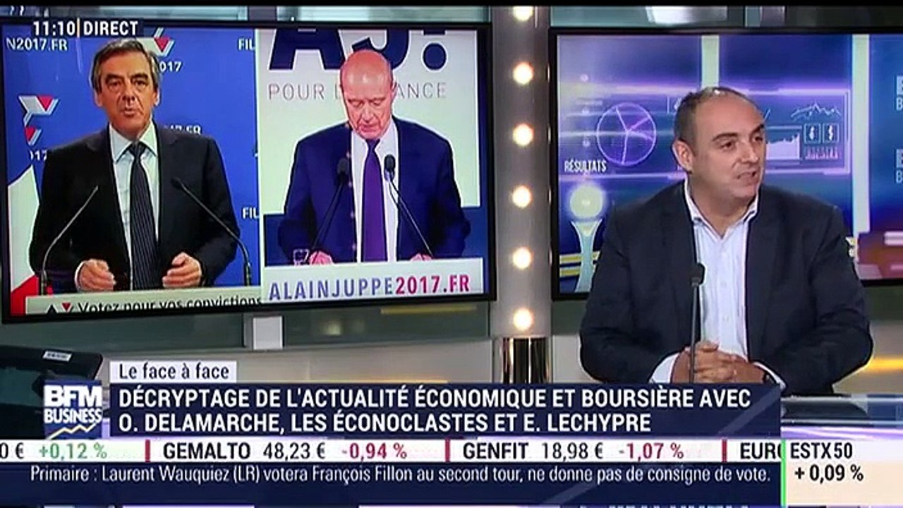 Olivier Delamarche VS Emmanuel Lechypre (1/2) - Quel impact économique attendre des programmes de François Fillon et d'Alain Juppé  - 21_11-2016