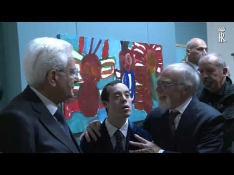 Roma - Mattarella alla mostra dal titolo Paolo Guerriero I colori dell'anima (21.11.16)