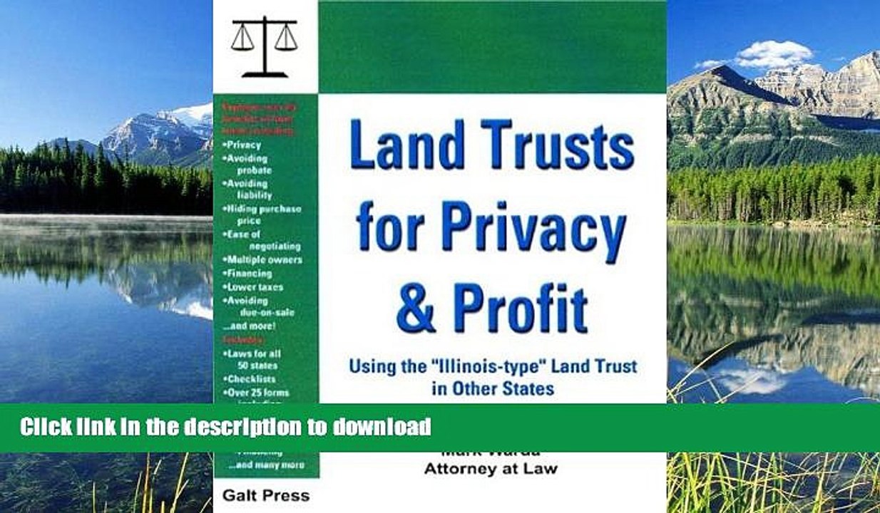 READ  Land Trusts for Privacy   Profit: Using the "Illinois-Type" Land Trust in Other States FULL
