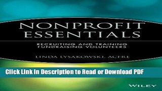 Download Nonprofit Essentials: Recruiting and Training Fundraising Volunteers PDF Free